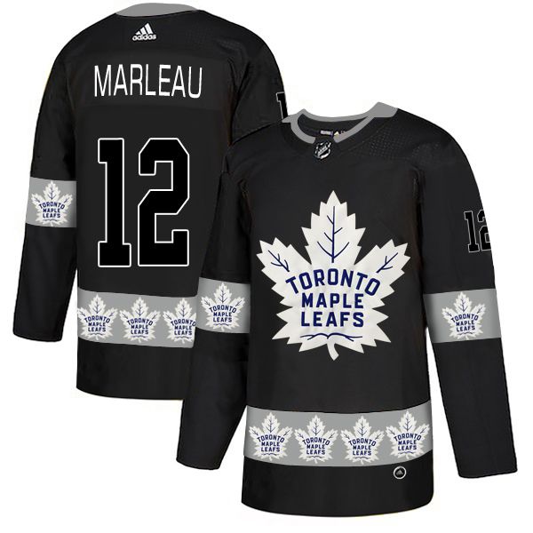 Men Toronto Maple Leafs #12 Marleau Black Adidas Fashion NHL Jersey